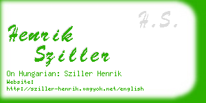 henrik sziller business card